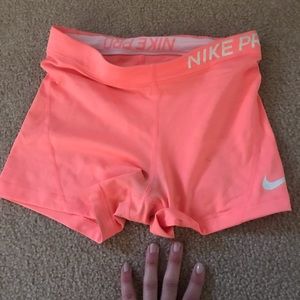 Nike pro hot pink/orange shorts small